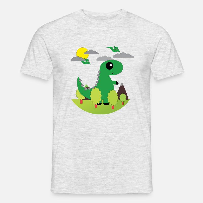 Dino - Männer T-Shirt - Grau meliert