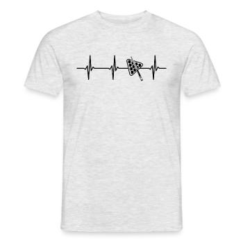 Billiards Pool Player Heartbeat - Men's T-Shirt - heather grey - Front - AI Model Male 178 dark (178cm)