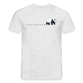 Panda Spuren Pandabär Spur Pandaspuren Pandabären - Männer T-Shirt - Grau meliert - Vorne - AI Model Male 178 dark (178cm)