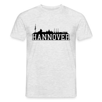 Hannover // Skyline // Silhouette // Skylineshirt - Männer T-Shirt - Grau meliert - Vorne - AI Model Male 178 dark (178cm)