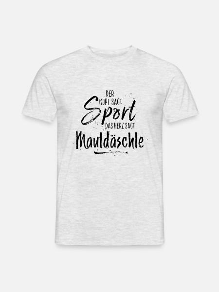 mauldäschle schwarz - Männer T-Shirt - Grau meliert