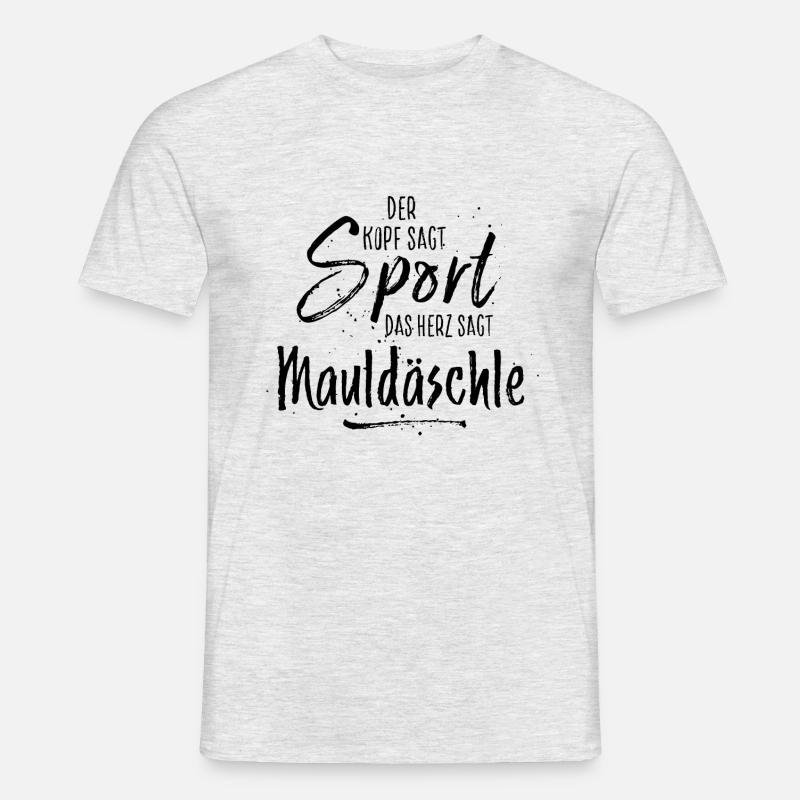 mauldäschle schwarz - Männer T-Shirt - Grau meliert
