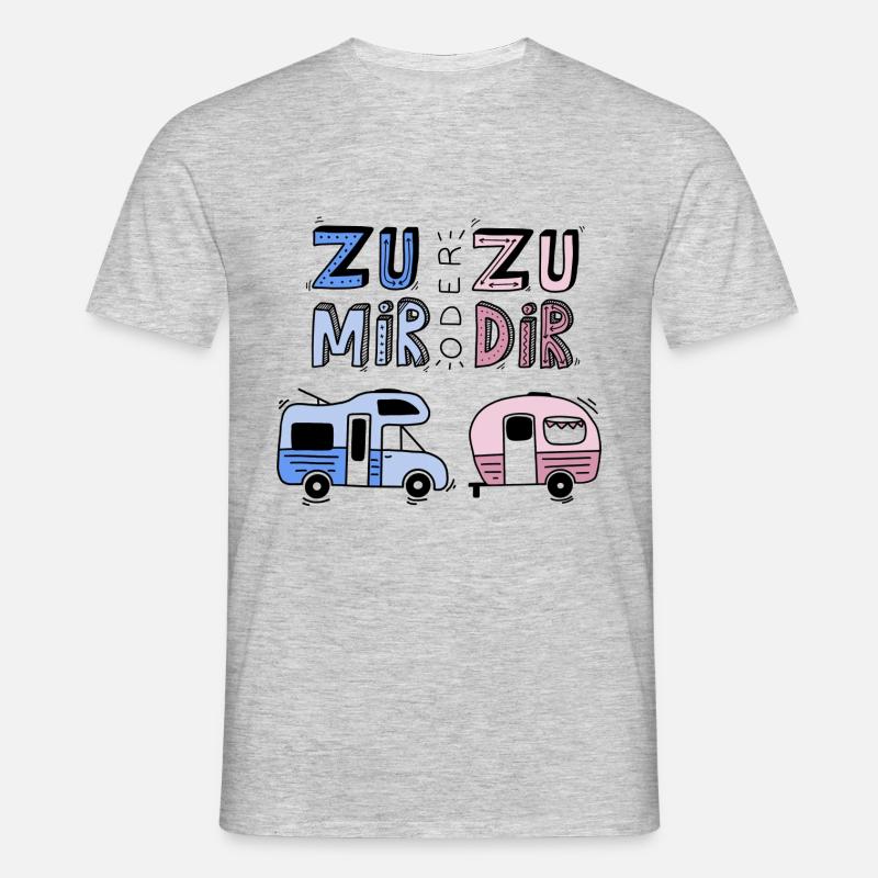 Zu mir oder zu dir - Männer T-Shirt - Grau meliert