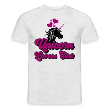 Farben änderbar | Einhorn Lovers Club - Männer T-Shirt - Grau meliert - Vorne - AI Model Male 178 dark (178cm)