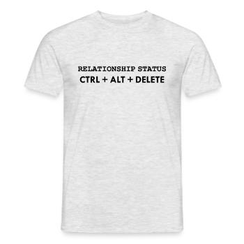 Beziehungsstatus CTRL ALT DELETE - Männer T-Shirt - Grau meliert - Vorne - AI Model Male 178 dark (178cm)
