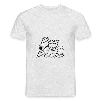 Beer and Boobs - Bière et seins - T-shirt homme - gris chiné - Devant - AI Model Male 178 dark (178cm)