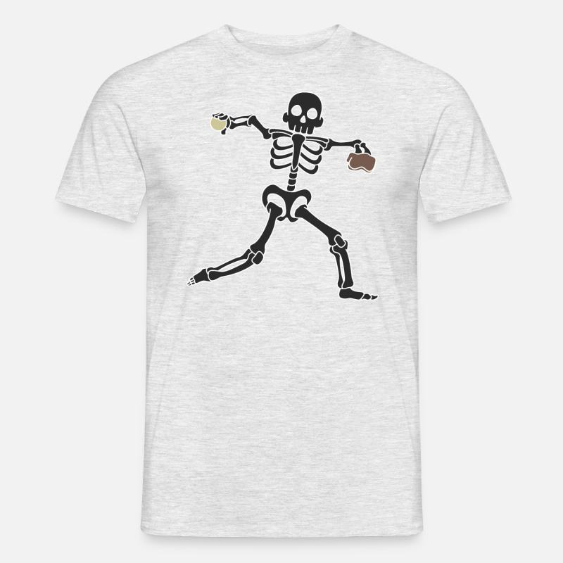 Baseball pitcher skeleton - Men's T-Shirt - heather grey