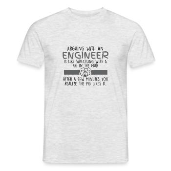 Engineer funny Quote Arguing with an Engineer - Men's T-Shirt - heather grey - Front - AI Model Male 178 dark (178cm)