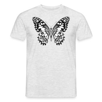 08 papillon noir blanc noir et blanc - T-shirt homme - gris chiné - Devant - AI Model Male 178 dark (178cm)
