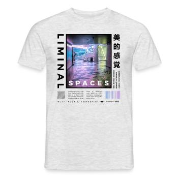 Liminal Spaces Retro 80s & 90s Backrooms Vaporwave - Men's T-Shirt - heather grey - Front - AI Model Male 178 dark (178cm)