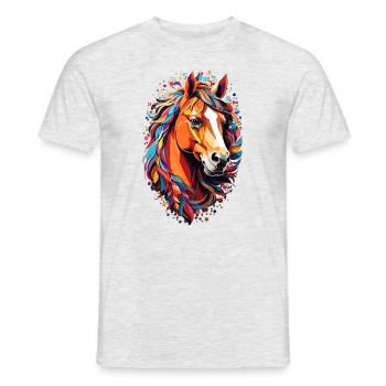 Cute Horse Design - Colorful Horse Silhouette - Men's T-Shirt - heather grey - Front - AI Model Male 178 dark (178cm)