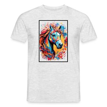 Cute Horse Design - Colorful Horse Silhouette - Men's T-Shirt - heather grey - Front - AI Model Male 178 dark (178cm)