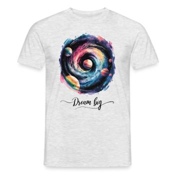 Galactic Dreams Think Big - Men's T-Shirt - heather grey - Front - AI Model Male 178 dark (178cm)