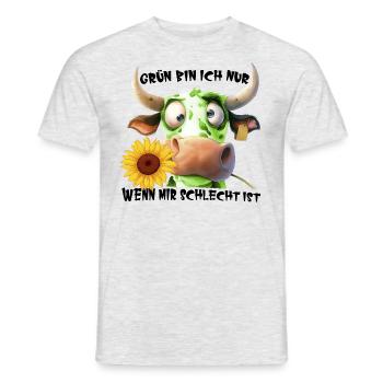 FCK GRN Grün bin ich nur wenn mir schlecht ist - Männer T-Shirt - Grau meliert - Vorne - AI Model Male 178 dark (178cm)