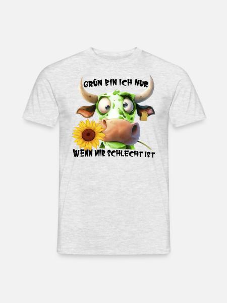 FCK GRN Grün bin ich nur wenn mir schlecht ist - Männer T-Shirt - Grau meliert