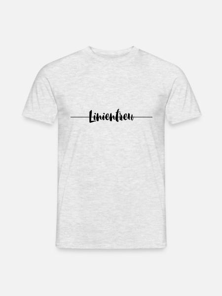 Linientreu - Männer T-Shirt - Grau meliert