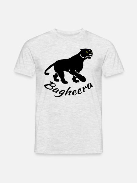 Schwarzes Panther-T-Shirt Bagheera - Männer T-Shirt - Grau meliert