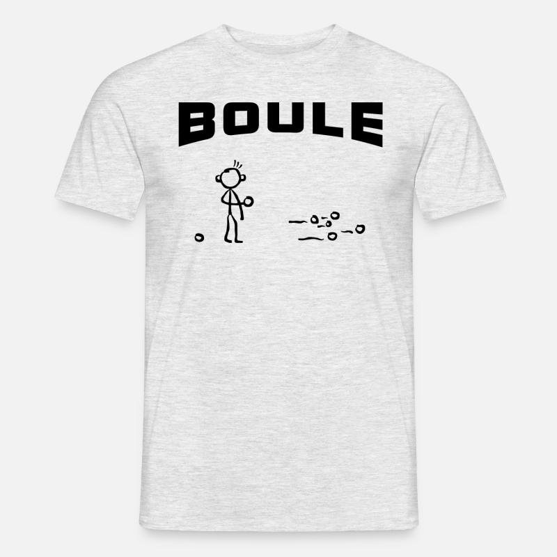 Boule Strichmännchen Freizeitsport Kugelwerfen - Männer T-Shirt - Grau meliert