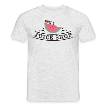 Quel magasin de jus - T-shirt homme - gris chiné - Devant - AI Model Male 178 dark (178cm)
