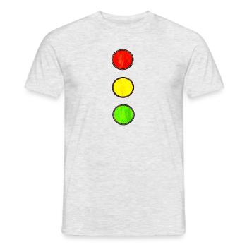 Feux tricolores, voiture école, conduite, vendange - T-shirt homme - gris chiné - Devant - AI Model Male 178 dark (178cm)