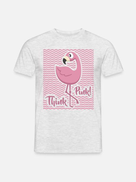 Flamingo Pink lustiges Geschenk Rosa Vogel - Männer T-Shirt - Grau meliert