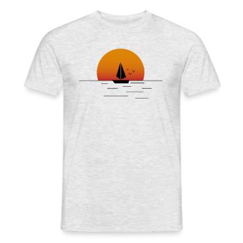 Voilier sur la mer - T-shirt homme - gris chiné - Devant - AI Model Male 178 dark (178cm)