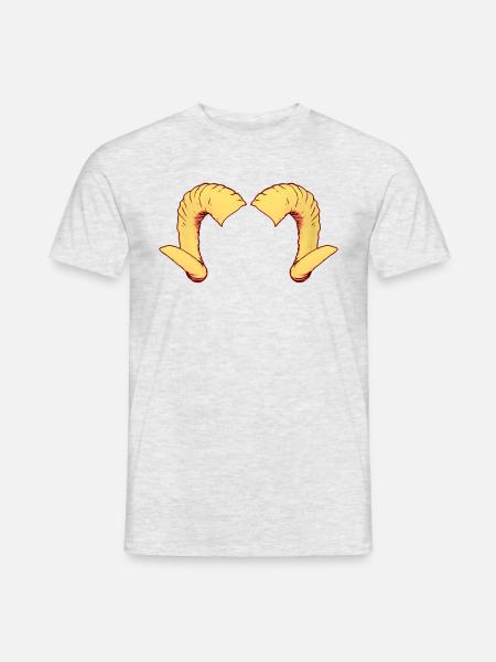 widder horn sternzeichen - Männer T-Shirt - Grau meliert