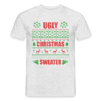 Vilain Noël Joyeux Noël cadeau de Noël - T-shirt homme - gris chiné - Devant - AI Model Male 178 dark (178cm)