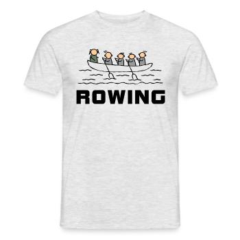 Aviron Aviron bateau 4 pièces avec barreur - T-shirt homme - gris chiné - Devant - AI Model Male 178 dark (178cm)
