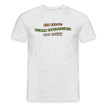 404 Error: Humour-Infused Intelligence Tee - Men's T-Shirt - heather grey - Front - AI Model Male 178 dark (178cm)