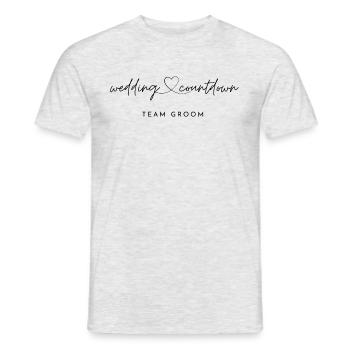 Conception du salon de compte à rebours de mariage - T-shirt homme - gris chiné - Devant - AI Model Male 178 dark (178cm)