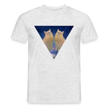 GALAXY CATS CATS AMIS CADEAU CHATS CHATONS - T-shirt homme - gris chiné - Devant - AI Model Male 178 dark (178cm)