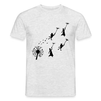 flying Dandelion - T-shirt homme - gris chiné - Devant - AI Model Male 178 dark (178cm)