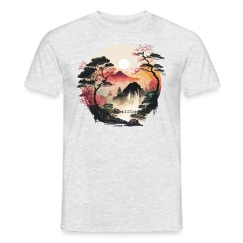 Paysage de yoga - T-shirt homme - gris chiné - Devant - AI Model Male 178 dark (178cm)