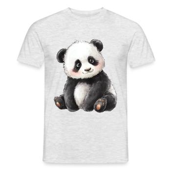 Süßer Baby Panda - Männer T-Shirt - Grau meliert - Vorne - AI Model Male 178 dark (178cm)