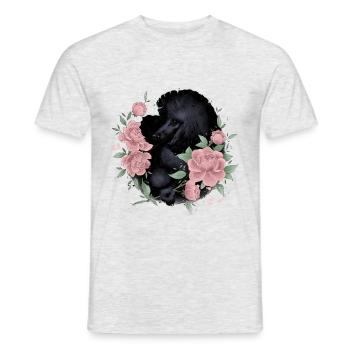 black poodle - Men's T-Shirt - heather grey - Front - AI Model Male 178 dark (178cm)