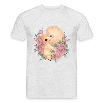 poodle apricot - Men's T-Shirt - heather grey - Front - AI Model Male 178 dark (178cm)