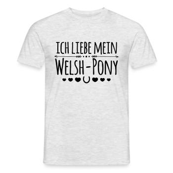 Ich liebe mein Welsh Pony - Reiter Geschenk - Männer T-Shirt - Grau meliert - Vorne - AI Model Male 178 dark (178cm)