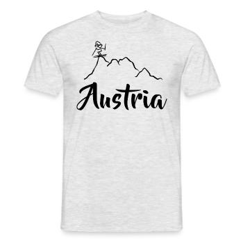 Skier sur la montagne - Descente - Austria - T-shirt homme - gris chiné - Devant - AI Model Male 178 dark (178cm)