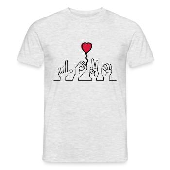 Slogan love - love. I love you, in love - Men's T-Shirt - heather grey - Front - AI Model Male 178 dark (178cm)