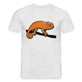 kletterndes Chamäleon - Männer T-Shirt - Grau meliert - Vorne - AI Model Male 178 dark (178cm)