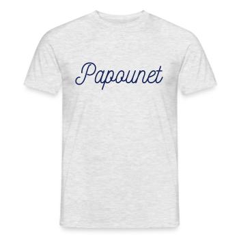 PAPOUNET - T-shirt homme - gris chiné - Devant - AI Model Male 178 dark (178cm)