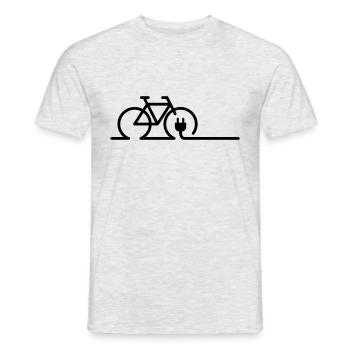 E charging point symbol. Battery charger for charging. - Men's T-Shirt - heather grey - Front - AI Model Male 178 dark (178cm)
