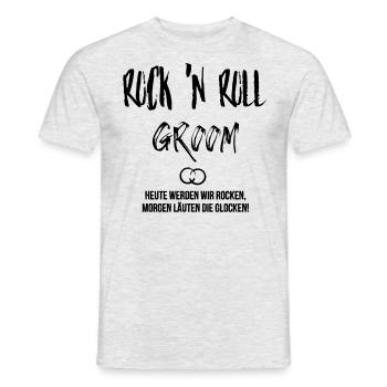 Junggesellenabschied JGA Rock Bräutigam Spruch - Männer T-Shirt - Grau meliert - Vorne - AI Model Male 178 dark (178cm)