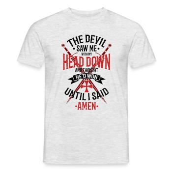 The Devil Saw Me With My Head Down Red / Black - Men's T-Shirt - heather grey - Front - AI Model Male 178 dark (178cm)