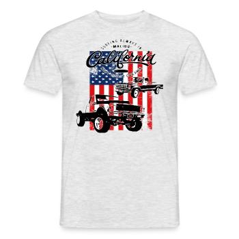 Muscle Car Pick Up USA Retro - Men's T-Shirt - heather grey - Front - AI Model Male 178 dark (178cm)