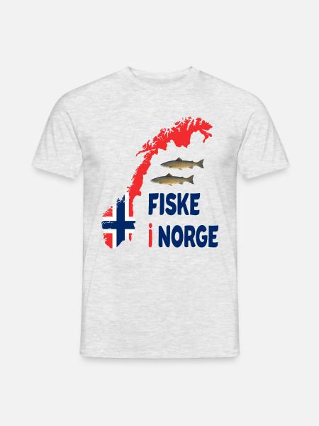 Pesca Noruega Fiske i Norge - T-shirt herr - gråmelerad