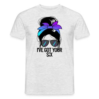 Ich habe dein sechs chaotisches Br�tchen Selbstmor - Männer T-Shirt - Grau meliert - Vorne - AI Model Male 178 dark (178cm)
