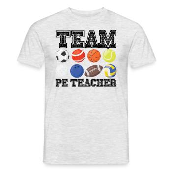 Team pe Lehrer lustiger Pe Gym Lehrer - Männer T-Shirt - Grau meliert - Vorne - AI Model Male 178 dark (178cm)