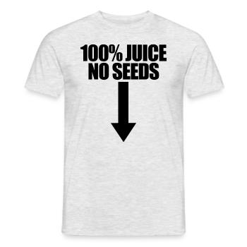 100% Saft ohne Samen Pfeil lustige M�nnervasektomi - Männer T-Shirt - Grau meliert - Vorne - AI Model Male 178 dark (178cm)